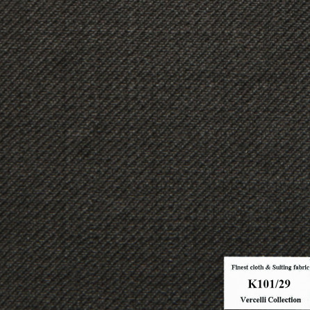 K101/29 Vercelli CVM - Vải Suit 95% Wool - Đen Xám Trơn